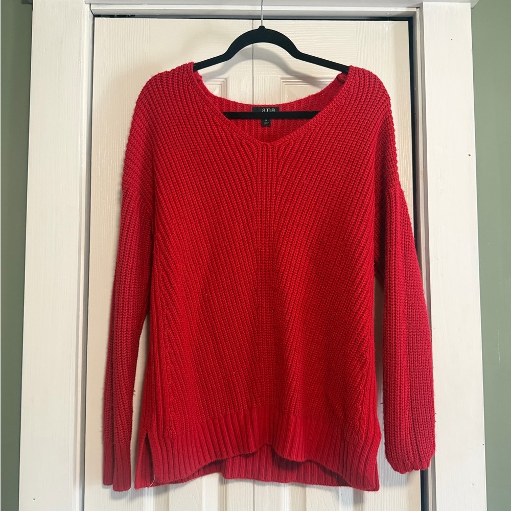 Women’s a.n.a V-Neck Red Sweater size medium